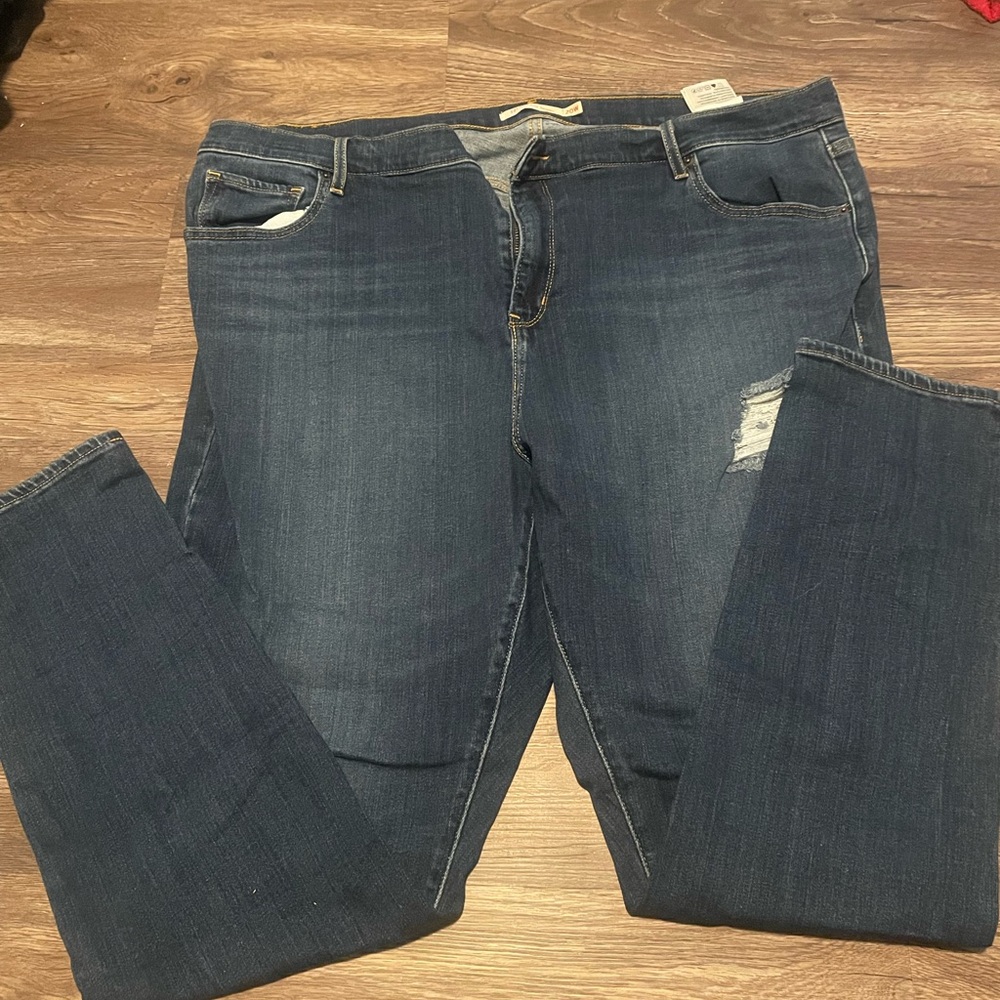 Levi's Blue Skinny Jeans with Distressed Details